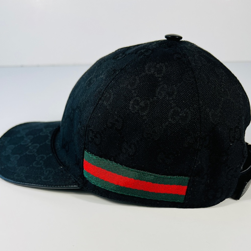 Gucci Web Baseball Cap GG Canvas - Black - Picture 4 of 7